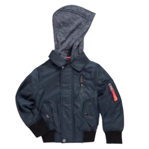 $85 Urban Republic Big Boy Bomber Jacket 18 / 20 Aviator Hooded Heavy Duty Zips - Picture 10 of 15